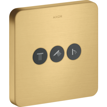 - AXOR ShowerSelect Zawór odcinający do 3 odbiorników, softsquare, podtynkowy złoty optyczny szczotkowany 36773250 - 36773250 - Łazienki Szydłowski
