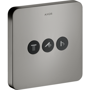  - AXOR ShowerSelect Zawór odcinający do 3 odbiorników, softsquare, podtynkowy czarny chrom polerowany 36773330 - 36773330 - Łazienki Szydłowski