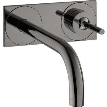  - AXOR Uno Jednouchwytowa bateria umywalkowa z wylewką 22,5 cm i płytką, ścienna, podtynkowa czarny chrom polerowany 38115330 - 38115330 - Łazienki Szydłowski
