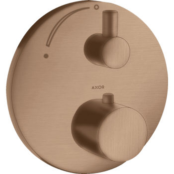- AXOR Uno Bateria termostatyczna z zaworem odcinającym czerwone złoto szczotkowane 38700310 - 38700310 - Łazienki Szydłowski