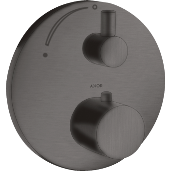 - AXOR Uno Bateria termostatyczna z zaworem odcinającym Czarny Chrom Szczotkowany 38700340 - 38700340 - Łazienki Szydłowski