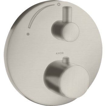 - AXOR Uno Bateria termostatyczna z zaworem odcinającym stal szlachetna optyczna 38700800 - 38700800 - Łazienki Szydłowski