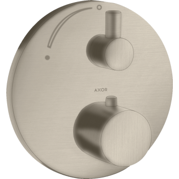 - AXOR Uno Bateria termostatyczna z zaworem odcinającym Nikiel Szczotkowany 38700820 - 38700820 - Łazienki Szydłowski