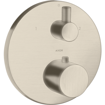 - AXOR Uno Bateria termostatyczna z zaworem odcinająco-przełączającym do 2 odbiorników, Nikiel Szczotkowany 38720820 - 38720820 - Łazienki Szydłowski