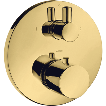  - AXOR Uno Bateria termostatyczna z zaworem odcinająco-przełączającym do 2 odbiorników, złoty optyczny polerowany 38720990 - 38720990 - Łazienki Szydłowski