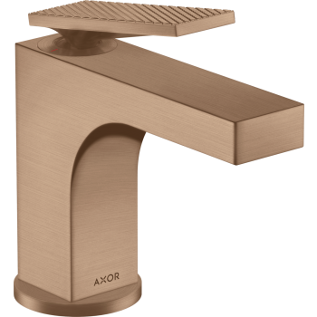 - AXOR Citterio bateria umywalkowa 90 do małych umywalek z kompletem odpływowym z cięgłem, cięcie rombowe czerwone złoto szczotkowane 39001310 - 39001310 - Łazienki Szydłowski