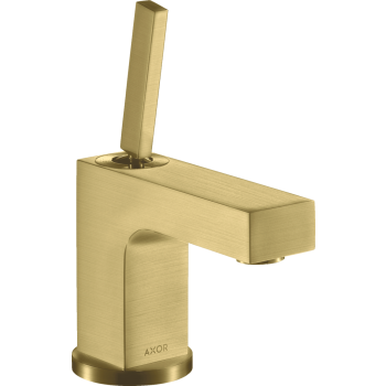  - AXOR Citterio bateria umywalkowa 80 do małych umywalek z uchwytem Pin i kompletem odpływowym z cięgłem mosiądz szczotkowany 39015950 - 39015950 - Łazienki Szydłowski