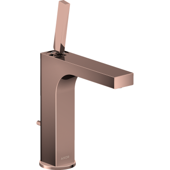 - AXOR Citterio bateria umywalkowa 160 z uchwytem Pin i kompletem odpływowym z cięgłem czerwone złoto polerowane 39031300 - 39031300 - Łazienki Szydłowski