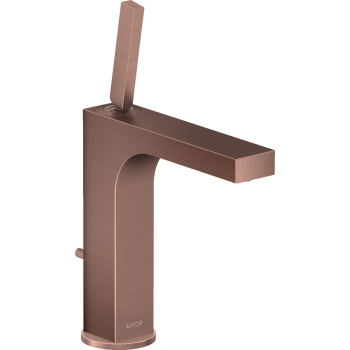 - AXOR Citterio bateria umywalkowa 160 z uchwytem Pin i kompletem odpływowym z cięgłem czerwone złoto szczotkowane 39031310 - 39031310 - Łazienki Szydłowski