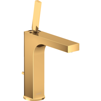  - AXOR Citterio Jednouchwytowa bateria umywalkowa 160 z uchwytem Pin i kompletem odpływowym z cięgłem złoty optyczny polerowany 39031990 - 39031990 U - Łazienki Szydłowski