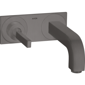  - AXOR Citterio bateria umywalkowa z uchwytem Pin, wylewką 160 mm i płytką, ścienna, podtynkowa czarny chrom szczotkowany 39112340 - 39112340 - Łazienki Szydłowski