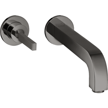 - AXOR Citterio bateria umywalkowa z uchwytem Pin, wylewką 16 cm i rozetami, ścienna, podtynkowa czarny chrom polerowany 39113330 - 39113330 - Łazienki Szydłowski