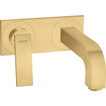 - AXOR Citterio bateria umywalkowa z wylewką 22 cm i płytką, ścienna, podtynkowa złoty optyczny szczotkowany 39119250 - 39119250 - Łazienki Szydłowski