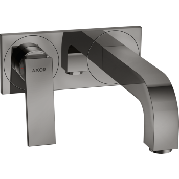- AXOR Citterio bateria umywalkowa z wylewką 220 mm i płytką, czarny chrom polerowany 39119330 - 39119330 - Łazienki Szydłowski