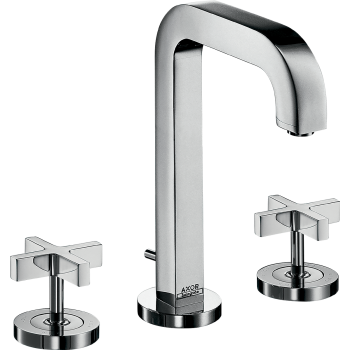  - AXOR Citterio 3-otworowa bateria umywalkowa 170 z uchwytami krzyżowymi, rozetami, wylewką 14 cm i kompletem odpływowym z cięgłem chrom 39133000 - 39133000 - Łazienki Szydłowski