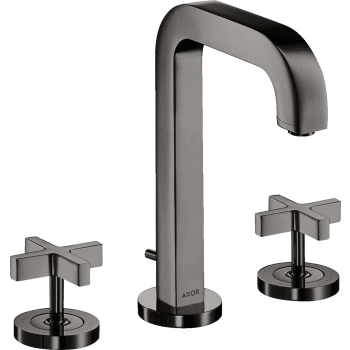 - AXOR Citterio 3-otworowa bateria umywalkowa 170 z kompletem odpływowym z cięgłem czarny chrom polerowany 39133330 - 39133330 - Łazienki Szydłowski