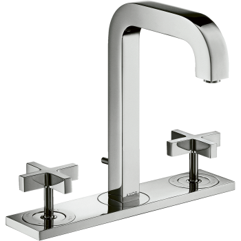  - AXOR Citterio 3-otworowa bateria umywalkowa 170 z uchwytami krzyżowymi, płytką i wylewką 14 cm z kompletem odpływowym z cięgłem chrom 39134000 - 39134000 - Łazienki Szydłowski