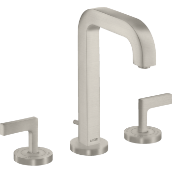 - AXOR Citterio 3-otworowa bateria umywalkowa 170 z kompletem odpływowym z cięgłem stal szlachetna optyczna 39135800 - 39135800 - Łazienki Szydłowski