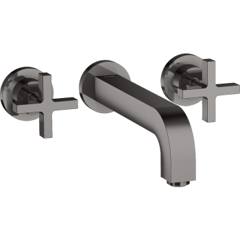 - AXOR Citterio 3-otworowa bateria umywalkowa z uchwytami krzyżowymi, rozetami i wylewką 22,2 cm, ścienna, podtynkowa czarny chrom polerowany 39143330 - 39143330 - Łazienki Szydłowski