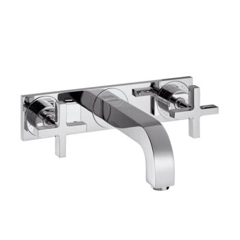  - AXOR Citterio 3-otworowa bateria umywalkowa z uchwytami krzyżowymi, płytką i wylewką 22,6 cm chrom 39144000 - 39144000 - Łazienki Szydłowski