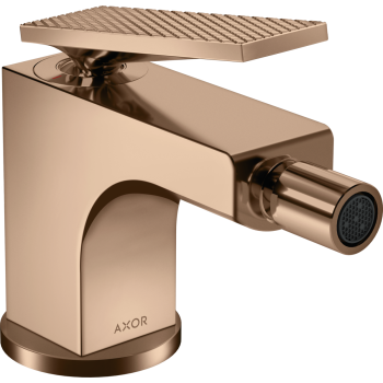 - AXOR Citterio bateria bidetowa z kompletem odpływowym z cięgłem, cięcie rombowe czerwone złoto polerowane 39201300 - 39201300 - Łazienki Szydłowski