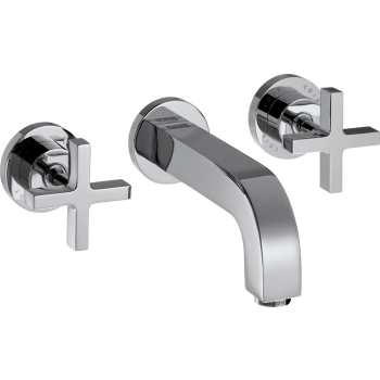  - AXOR Citterio 3-otworowa bateria umywalkowa z uchwytami krzyżowymi, rozetami i wylewką 16,2 cm, ścienna, podtynkowa chrom 39313000 - 39313000 - Łazienki Szydłowski