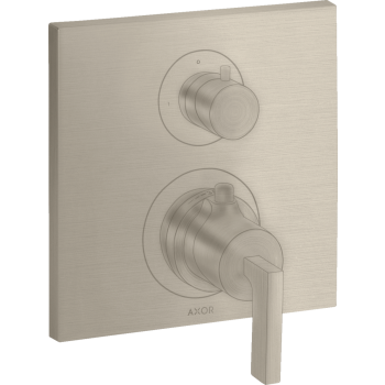 - AXOR Citterio Bateria termostatyczna z uchwytem jednoramiennym i zaworem odcinającym do 1 odbiornika, podtynkowa nikiel szczotkowany 39700820 - 39700820 U - Łazienki Szydłowski