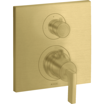  - AXOR Citterio Bateria termostatyczna z uchwytem jednoramiennym i zaworem odcinającym do 1 odbiornika, podtynkowa mosiądz szczotkowany 39700950 - 39700950 U - Łazienki Szydłowski