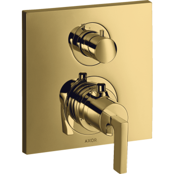  - AXOR Citterio Bateria termostatyczna z uchwytem jednoramiennym i zaworem odcinającym do 1 odbiornika, podtynkowa złoty optyczny polerowany 39700990 - 39700990 U - Łazienki Szydłowski
