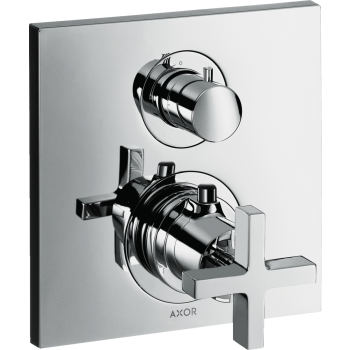  - AXOR Citterio Bateria termostatyczna z uchwytem krzyżowym i zaworem odcinającym do 1 odbiornika, podtynkowa chrom 39705000 - 39705000 - Łazienki Szydłowski