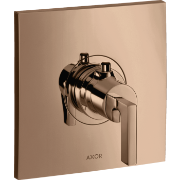 - AXOR Citterio Bateria termostatyczna HighFlow z uchwytem jednoramiennym, podtynkowa czerwone złoto polerowane 39711300 - 39711300 - Łazienki Szydłowski