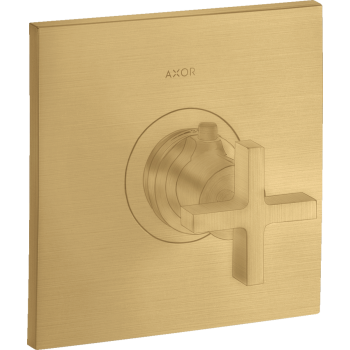 - AXOR Citterio Bateria termostatyczna HighFlow z uchwytem krzyżowym, podtynkowa złoty optyczny szczotkowany 39716250 - 39716250 U - Łazienki Szydłowski