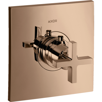 - AXOR Citterio Bateria termostatyczna HighFlow z uchwytem krzyżowym, podtynkowa czerwone złoto polerowane 39716300 - 39716300 - Łazienki Szydłowski