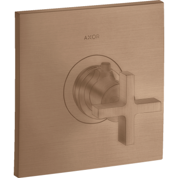 - AXOR Citterio Bateria termostatyczna HighFlow z uchwytem krzyżowym, podtynkowa czerwone złoto szczotkowane 39716310 - 39716310 - Łazienki Szydłowski