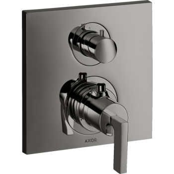 - AXOR Citterio Bateria termostatyczna z uchwytem jednoramiennym i zaworem odcinająco-przełączającym czarny chrom polerowany 39720330 - 39720330 - Łazienki Szydłowski