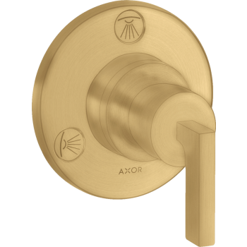 - AXOR Citterio Zawór odcinająco-przełączający Trio/Quattro z uchwytem jednoramiennym, podtynkowy złoty optyczny szczotkowany 39920250 - 39920250 - Łazienki Szydłowski