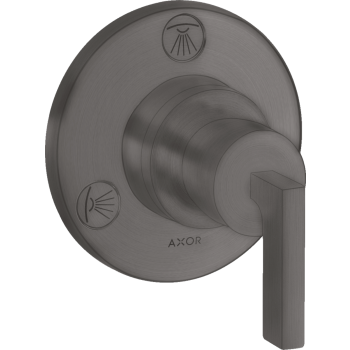 - AXOR Citterio Zawór odcinająco-przełączający Trio/Quattro z uchwytem jednoramiennym, podtynkowy czarny chrom szczotkowany 39920340 - 39920340 - Łazienki Szydłowski
