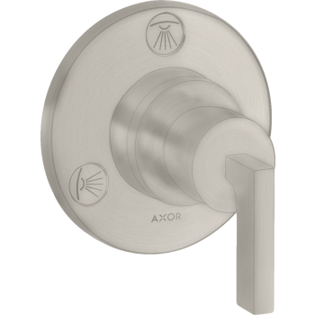- AXOR Citterio Zawór odcinająco-przełączający Trio/Quattro z uchwytem jednoramiennym, podtynkowy stal szlachetna optyczna 39920800 - 39920800 - Łazienki Szydłowski