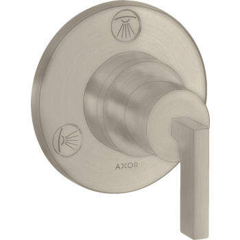 - AXOR Citterio Zawór odcinająco-przełączający Trio/Quattro z uchwytem jednoramiennym, podtynkowy nikiel szczotkowany 39920820 - 39920820 U - Łazienki Szydłowski