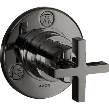 - AXOR Citterio Zawór odcinająco-przełączający Trio/Quattro z uchwytem krzyżowym, podtynkowy czarny chrom polerowany 39925330 - 39925330 - Łazienki Szydłowski