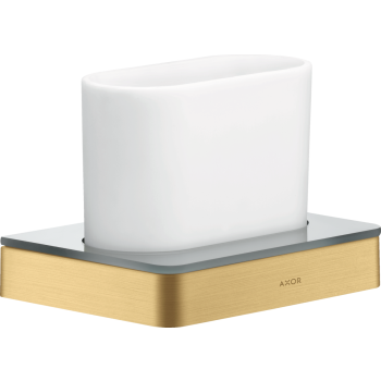 - AXOR Universal Softsquare Kubek na szczoteczki do zębów złoty optyczny szczotkowany 42834250 - 42834250 - Łazienki Szydłowski