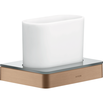- AXOR Universal Softsquare Kubek na szczoteczki do zębów czerwone złoto szczotkowane 42834310 - 42834310 - Łazienki Szydłowski
