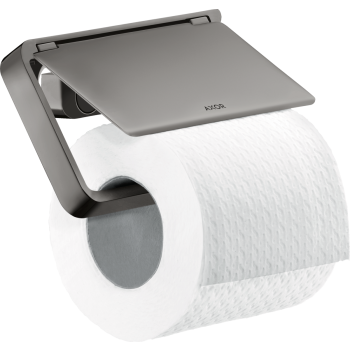  - AXOR Universal Softsquare Uchwyt na papier toaletowy z osłoną czarny chrom polerowany 42836330 - 42836330 - Łazienki Szydłowski