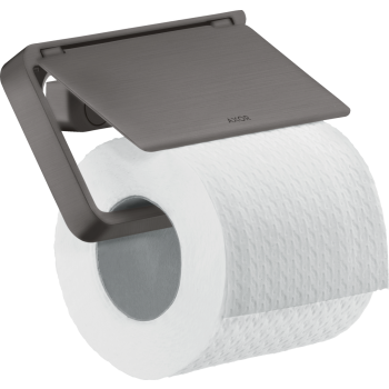  - AXOR Universal Softsquare Uchwyt na papier toaletowy z osłoną czarny chrom szczotkowany 42836340 - 42836340 - Łazienki Szydłowski