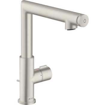 - AXOR Uno Bateria umywalkowa Select 220 z kompletem odpływowym z cięgłem stal szlachetna optyczna 45016800 - 45016800 - Łazienki Szydłowski