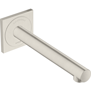 - AXOR Uno Elektroniczna bateria umywalkowa z wylewką 22,1 cm, ścienna, podtynkowa stal szlachetna optyczna 45111800 - 45111800 - Łazienki Szydłowski