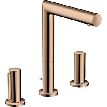  - AXOR Uno 3-otworowa bateria umywalkowa 200 z uchwytami Zero i kompletem odpływowym z cięgłem czerwone złoto polerowane 45133300 - 45133300 - Łazienki Szydłowski