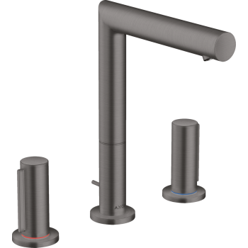 - AXOR Uno 3-otworowa bateria umywalkowa 200 z uchwytami Zero i kompletem odpływowym z cięgłem czarny chrom szczotkowany 45133340 - 45133340 - Łazienki Szydłowski