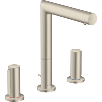 - AXOR Uno 3-otworowa bateria umywalkowa 200 z uchwytami Zero i kompletem odpływowym z cięgłem nikiel szczotkowany 45133820 - 45133820 - Łazienki Szydłowski