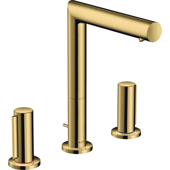  - AXOR Uno 3-otworowa bateria umywalkowa 200 z uchwytami Zero i kompletem odpływowym z cięgłem złoty optyczny polerowany 45133990 - 45133990 - Łazienki Szydłowski